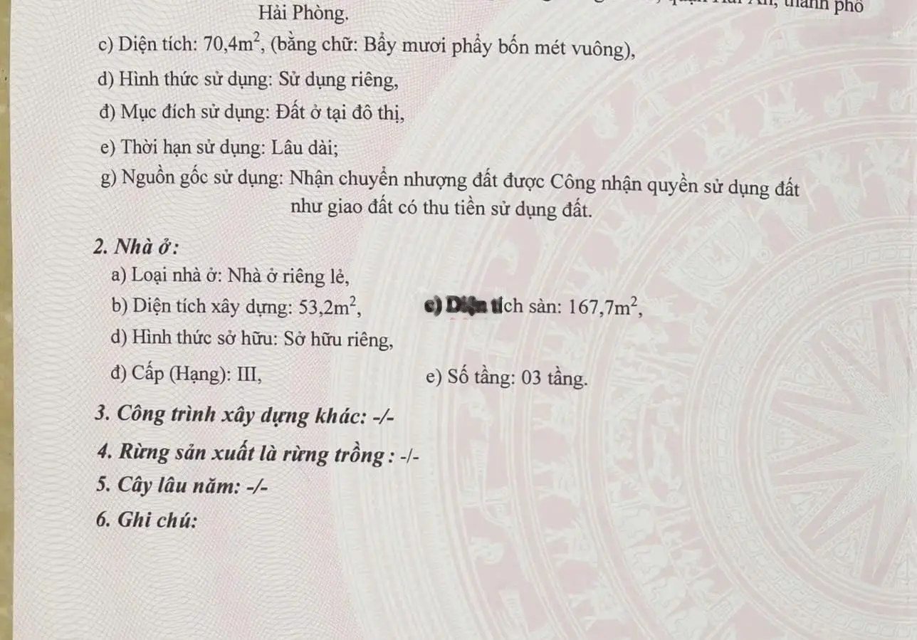 Bán nhà mặt phố giá 6,3 tỷ VND tại Đường Phương Lưu, Hải Phòng