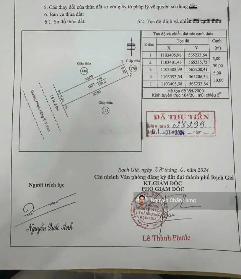 Bán nền mặt tiền đường Phạm Hùng, phường An Hoà, thành phố Rạch Giá, tỉnh Kiên Giang