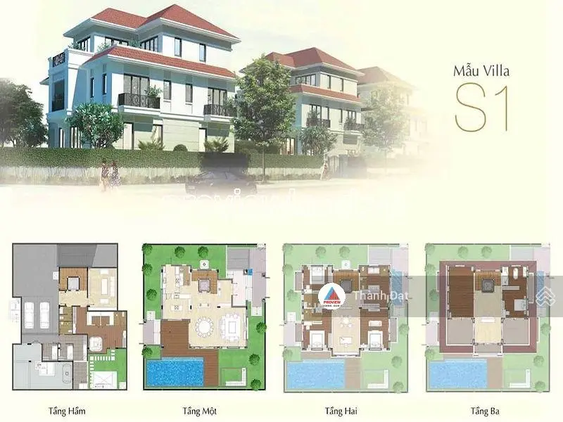 Bán biệt thự Saroma, khu đô thị Sala Đại Quang Minh, 331m2 đất, 4PN, nhà đẹp