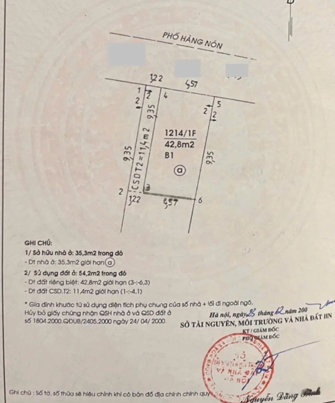 Mặt phố cổ Hàng Gai - Hàng Nón. DT 43,8m. MT 4,57m. Nhà 3 tầng. Sổ vuông A4 cực đẹp (Chuẩn TT)