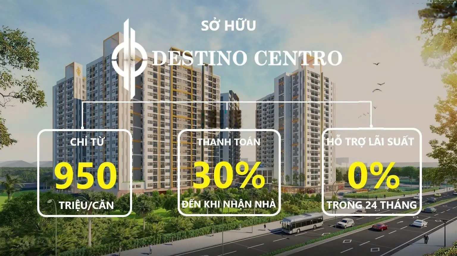 An cư tại Destino Centro Bến Lức - sở hữu căn hộ 2pn tiện nghi, giá chỉ từ 1,3 tỷ