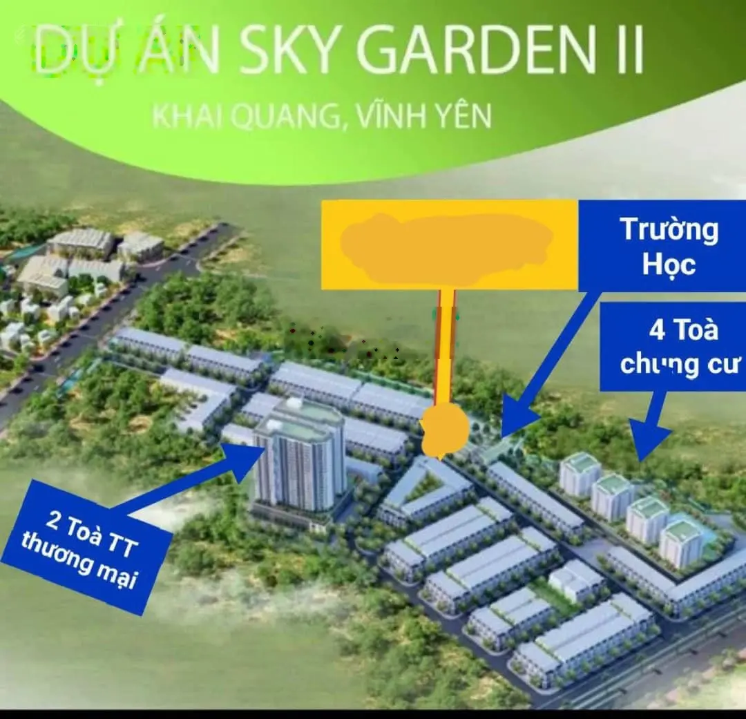 Bán nhà mặt đường 52 dự án Sky Garden Vĩnh Yên cả nhà 5 tầng, giá chỉ hơn 3 tỷ