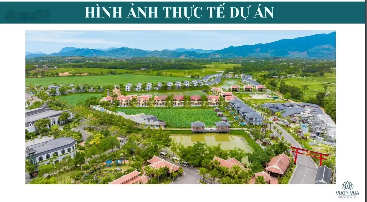 Bán Biệt thự Hồng Liên Vườn Vua Resort, view đầm sen Bạch Thủy, vườn thượng uyển 40 tiện ích, có sổ