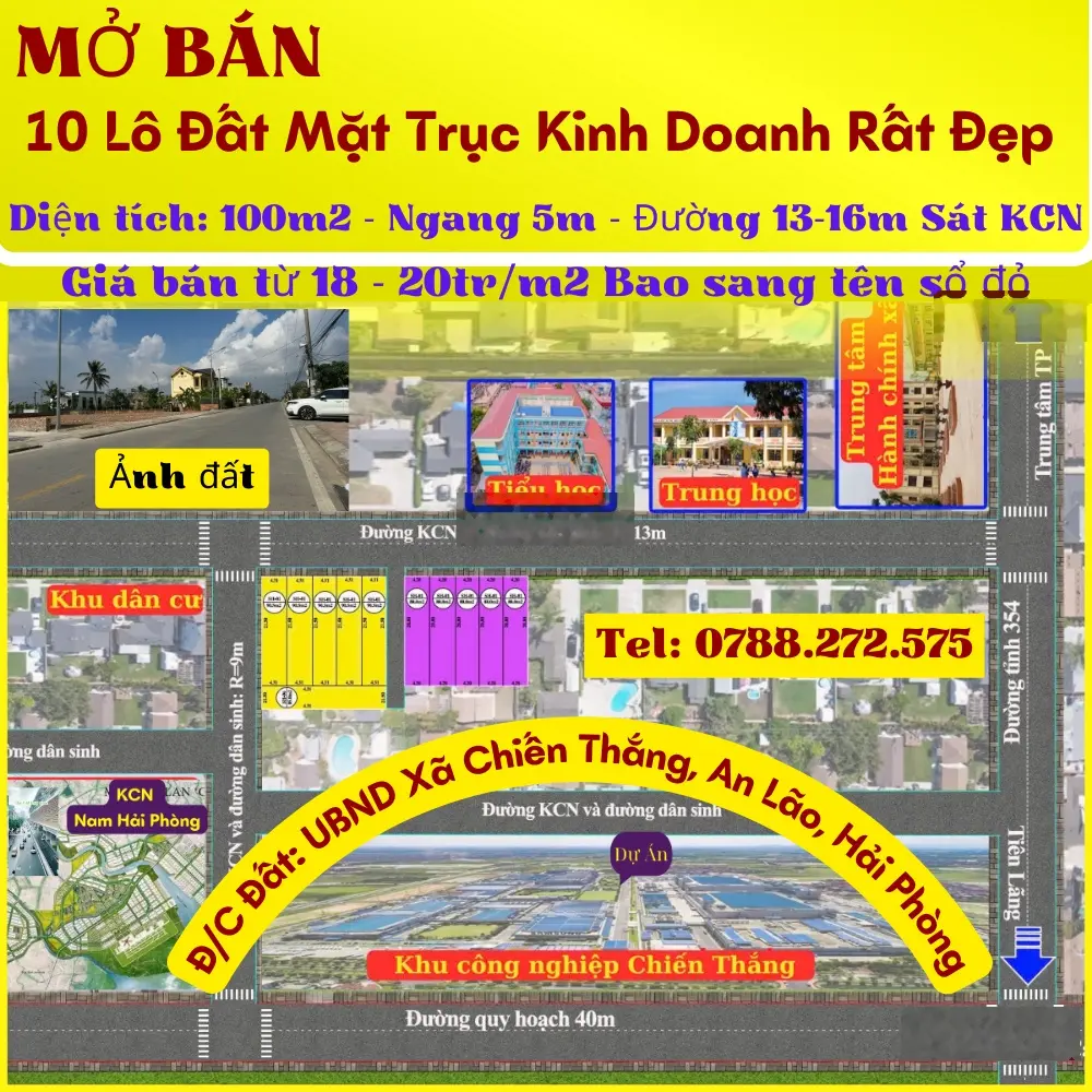 Mở bán 10 lô từ 95-118m2 đất VIP đường 16m liên thông Kinh doanh, Buôn bán hỗ trợ mua bán qua Bank