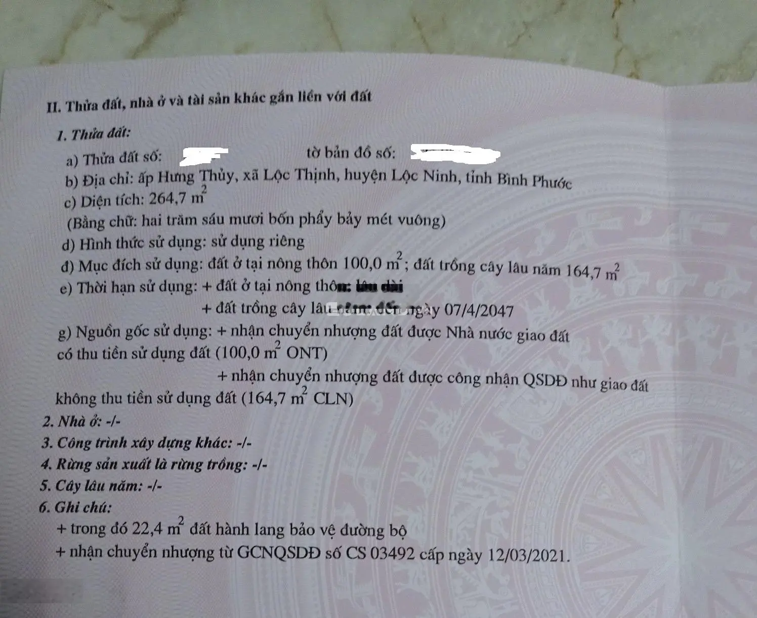 Bán đất chính chủ - Hưng Thủy, Lộc Thịnh, Lộc Ninh, cách chợ Hưng Thủy 5' (giá thật 100%)