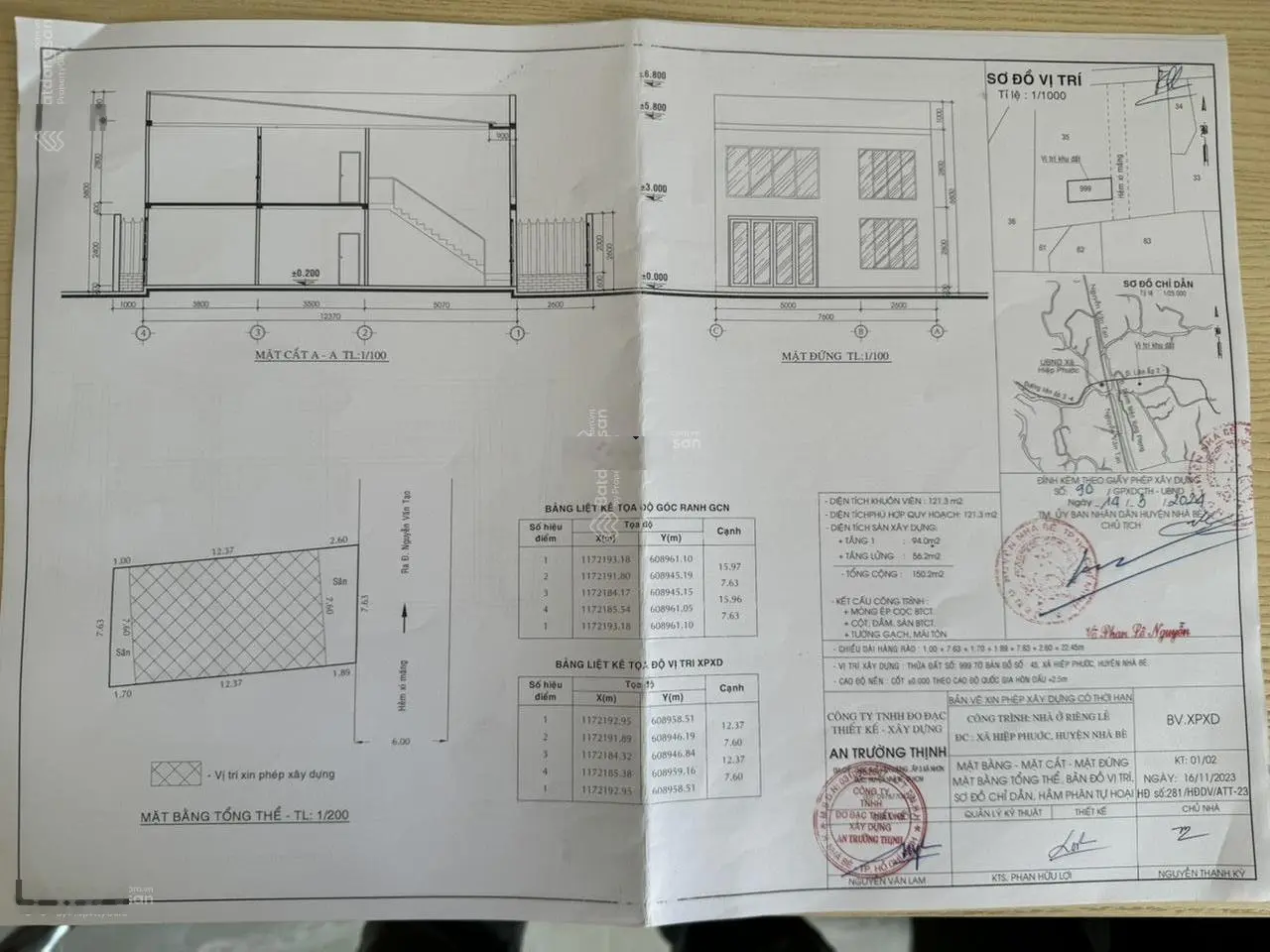 121,3m2 (7.5m x16m) đường trước nhà 6m. Có giá 1tỷ850 tặng GPXD