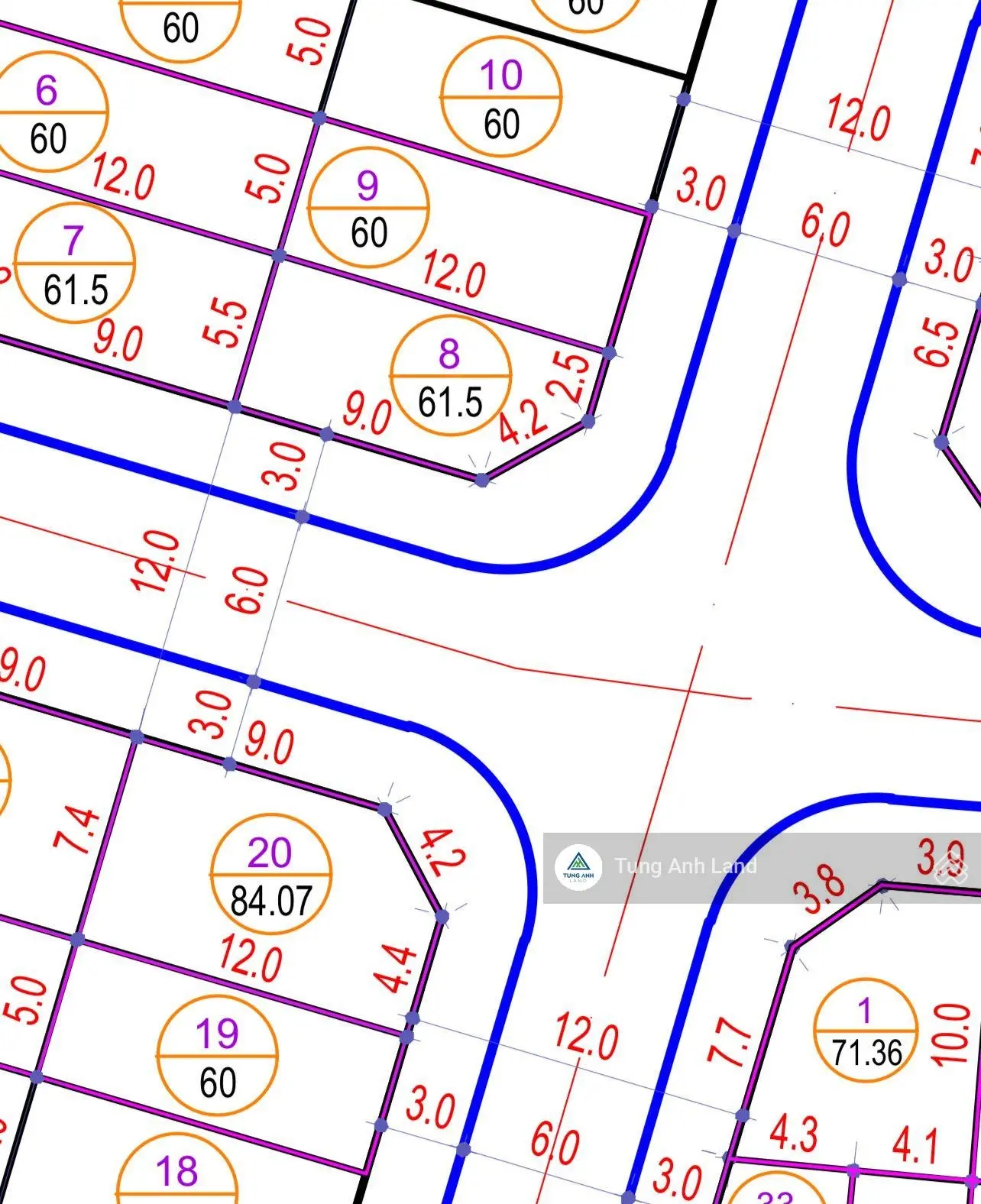 Lô góc Đông Nam 61,5m2 siêu hiếm tại TĐC 9,2ha - Thành Tô