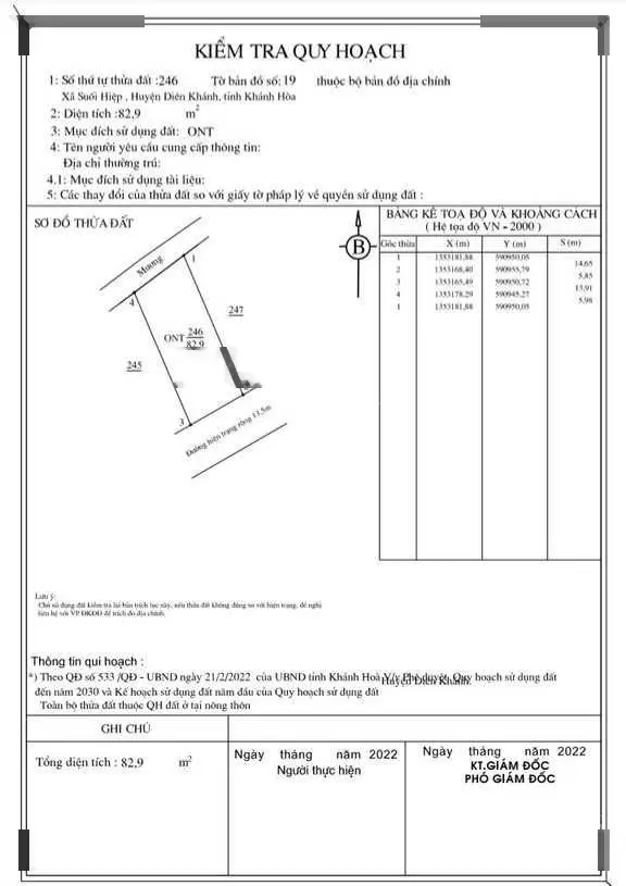 Bán đất thôn Phú Hậu, xã Suối Hiệp, không qua đường ray, đường rộng 13.5m, Hướng Đông Nam giá 750tr