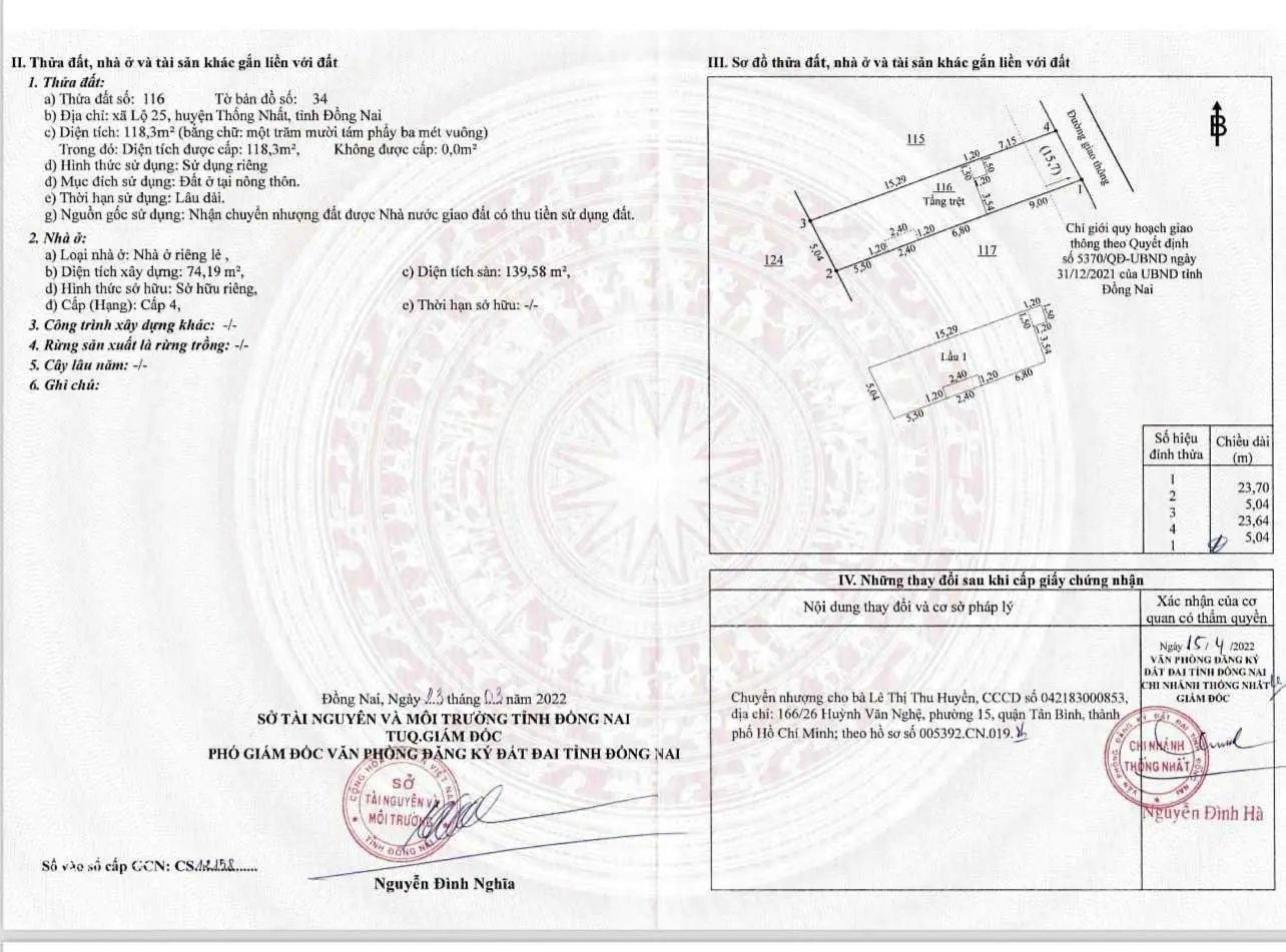 Cần bán căn nhà Xã Lộ 25, huyện Thống Nhất tỉnh Đồng Nai