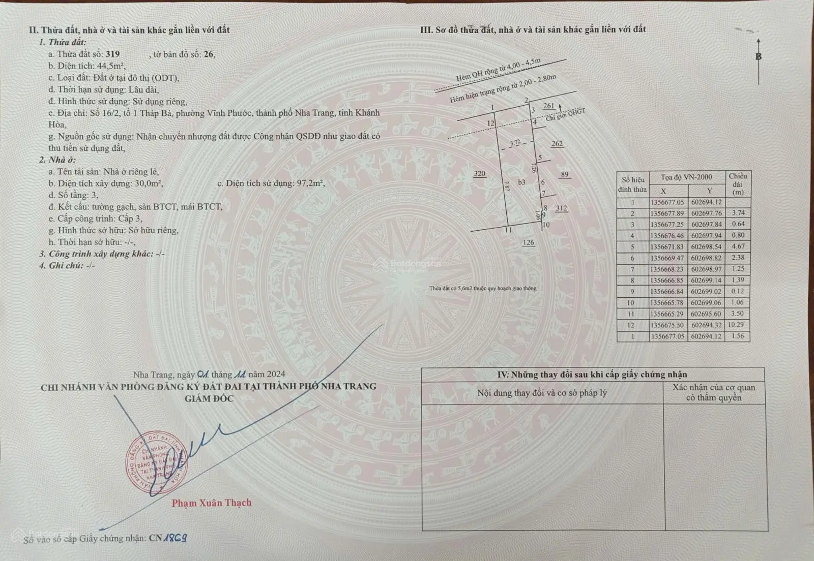 Nhà mới xây chưa ở hẻm đường 2/4 cách biển chỉ 700m - gần chợ, trường học, trạm y tế