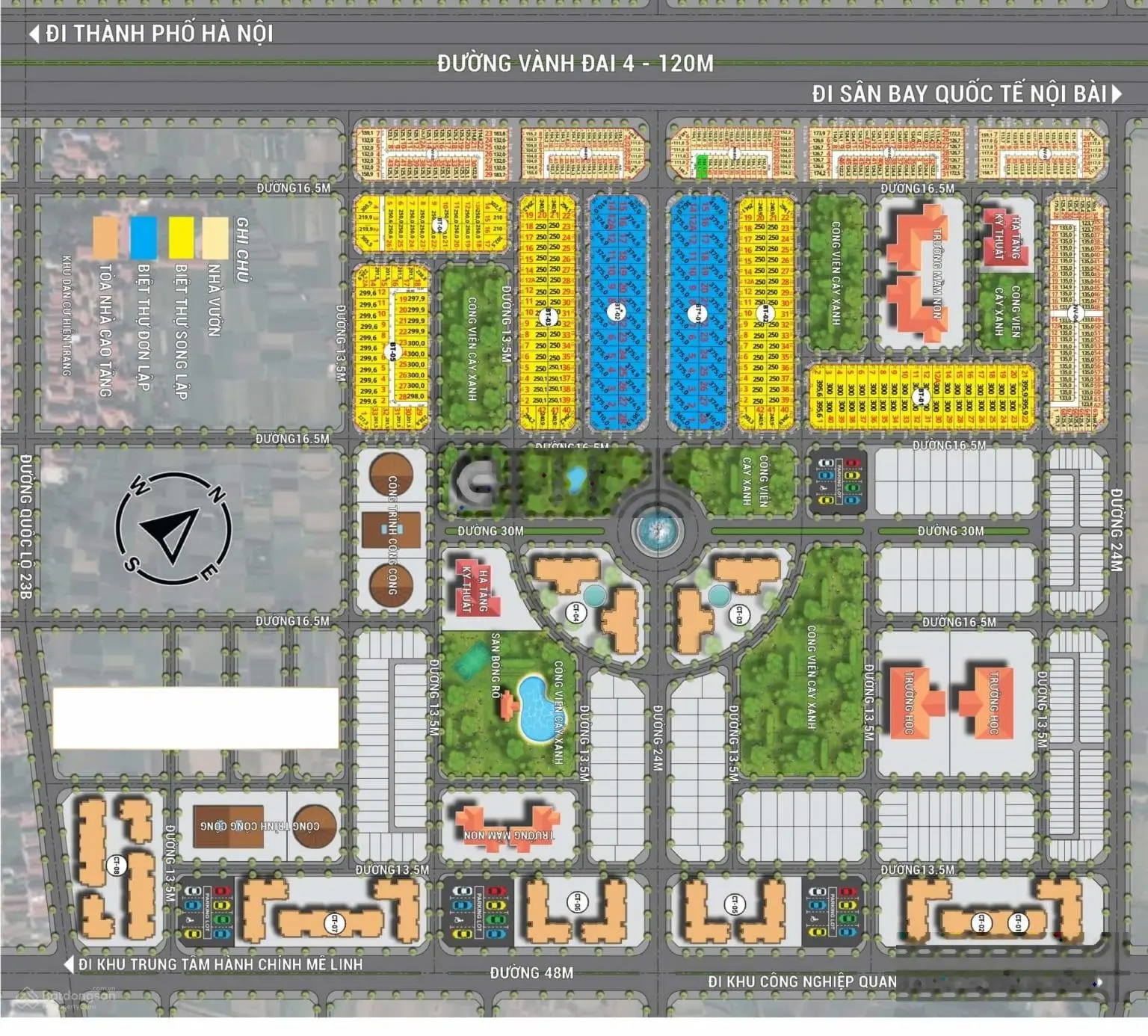 Bán lô góc 3 mặt tiền Dự án HUD Mê Linh vị trí đẹp nhất nhì dự án giá 10.9 tỷ