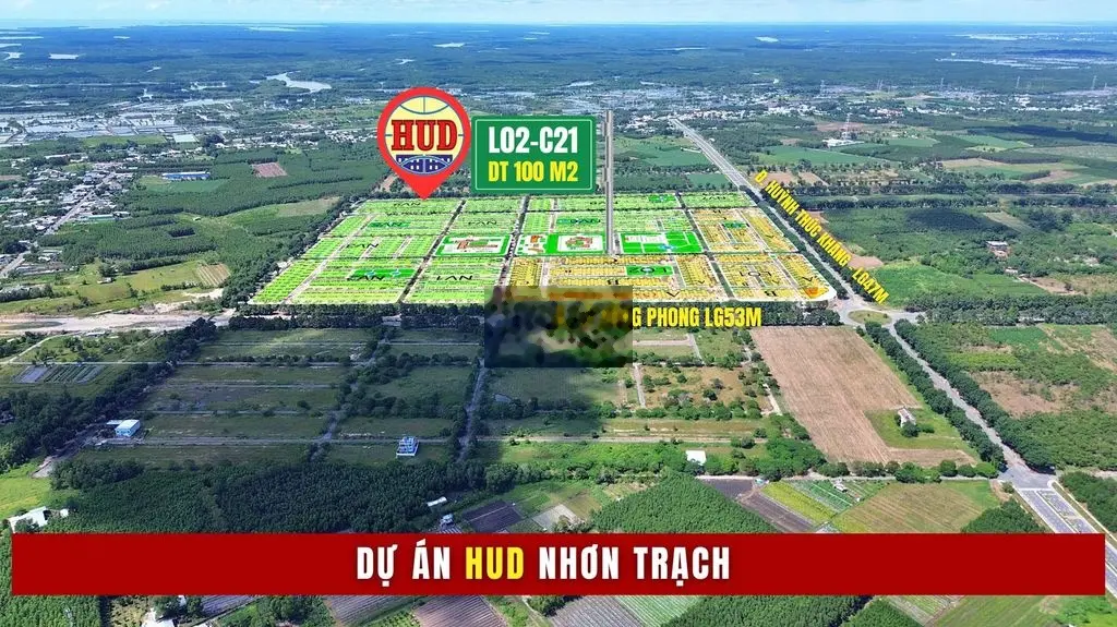 Cần bán nền đất dự án Hud Nhơn Trạch mặt tiền đường 20m