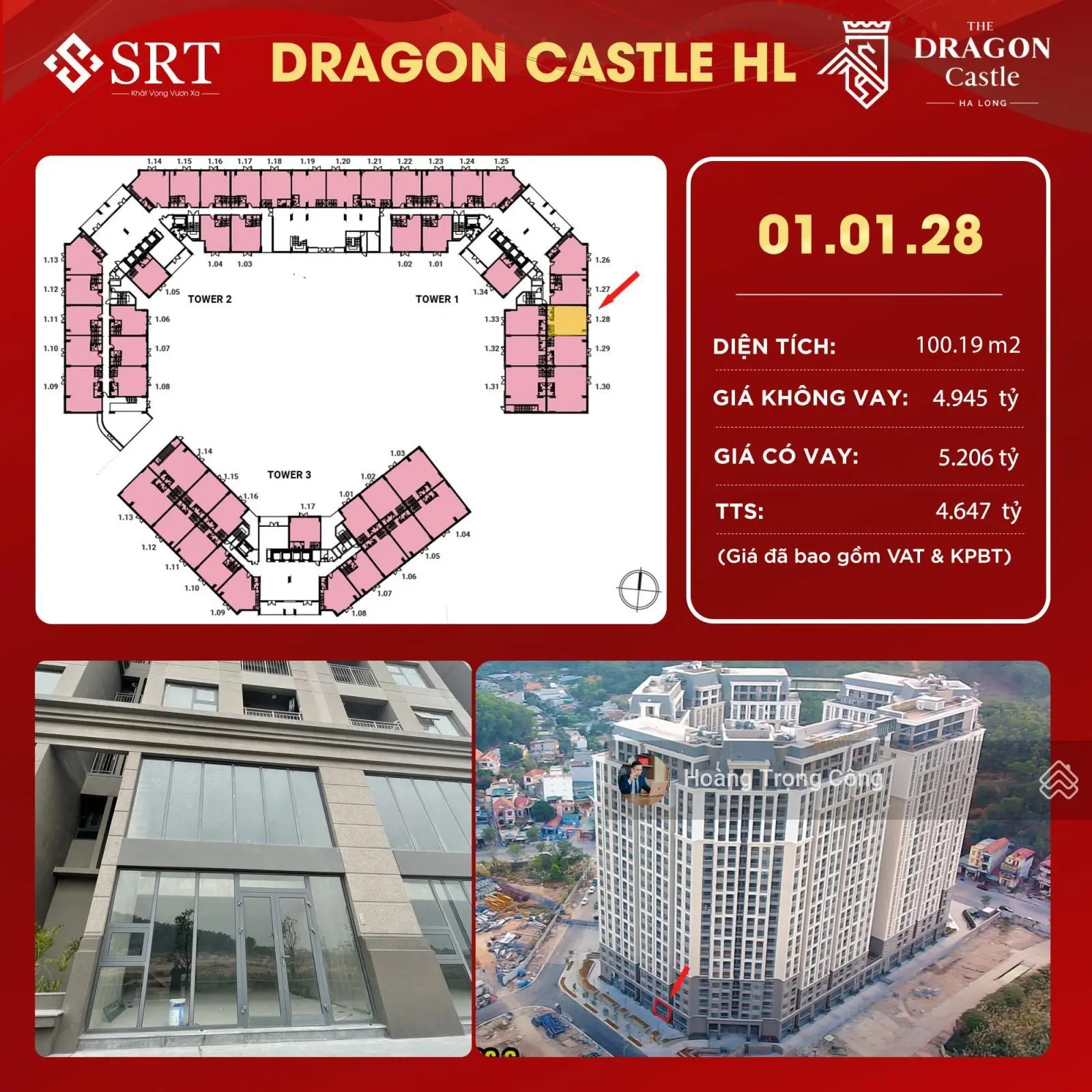 Độc quyền căn shop chân đế Dragon Castle giá 4.1x tỷ, 92m2 thanh toán 38 tháng, HTLS 60% trong 24th