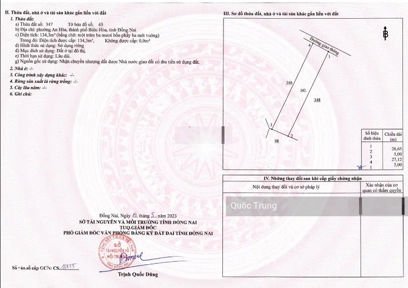 Diện tích 5*26m sổ riêng trao tay full thổ cư sát khu du lịch Sơn Tiên Đồng Nai giá chỉ 12.5tr/m2