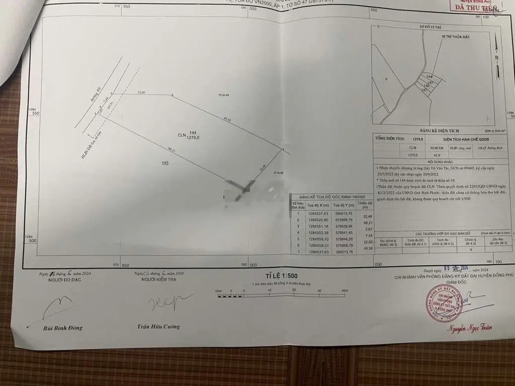 ĐẤT ĐẸP_GIÁ RẺ_BÁN 1279m2 ĐẤT BÌNH PHƯỚC SỔ RIÊNG