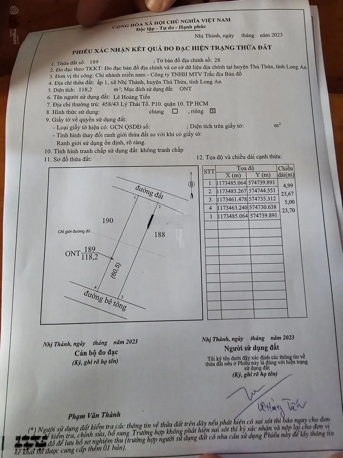 Bán đất dự án giá thương lượng, diện tích 118 m2, tại Thủ Thừa, Long An