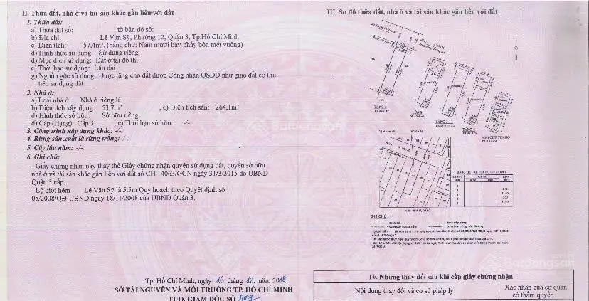 Bán nhà hẻm 5.5m ngay Lê Văn Sỹ - Quận 3 57.4m2 đang cho thuê 26 triệu gần THPT Hàn Thuyên