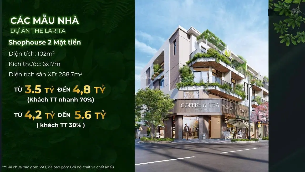 Nhà Phố ,ShopHouse khu đô thị The Larita, Mỹ Yên, cách Hồ Chí Minh 200m giá tốt chỉ 3,5 tỷ /căn