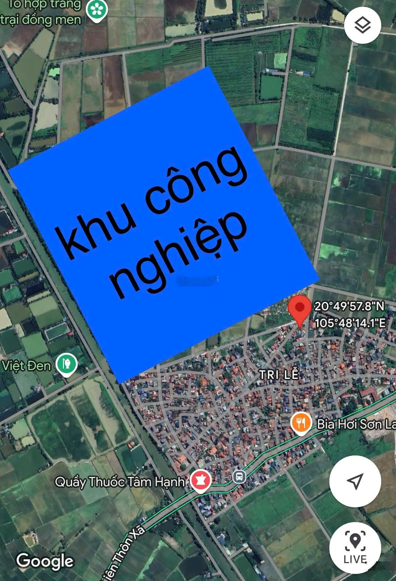 Cần bán 45m2 đất thổ cư, thế đất cao k ngập, ôtô vào tận nơi trc nhà là khu công nghiệp mới Tân Ước