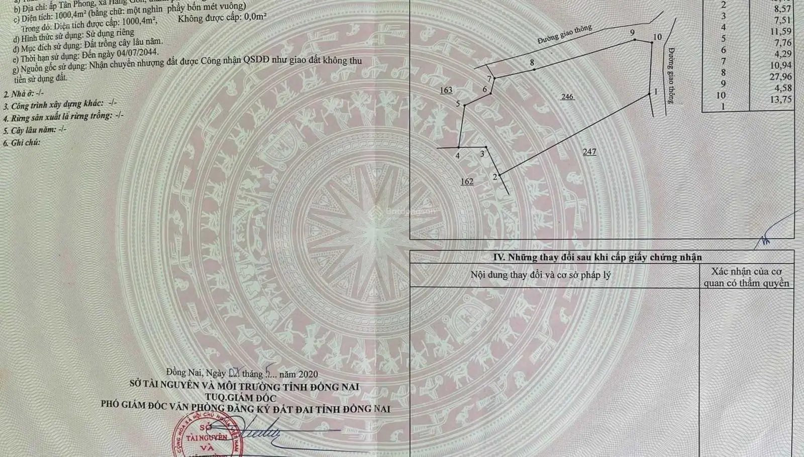 2 sào Hàng Gòn phủ hồng toàn bộ đường bê tông 4m giá 3 tỷ 4