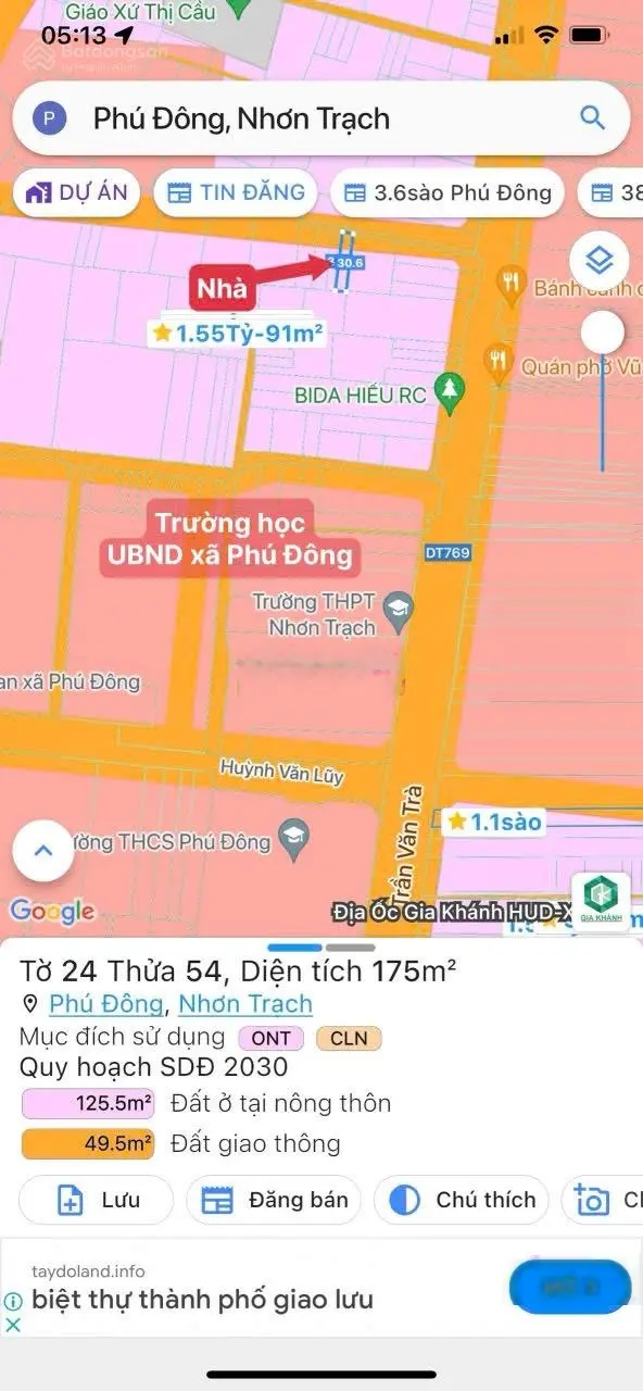 Nhà 1trệt 1Lầu xã Phú Đông Huyện Nhơn Trạch