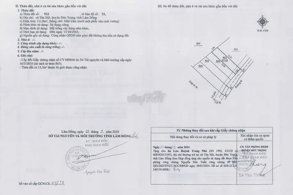 Tân Hội 10m Sổ riêng , cách DT 724 40m.