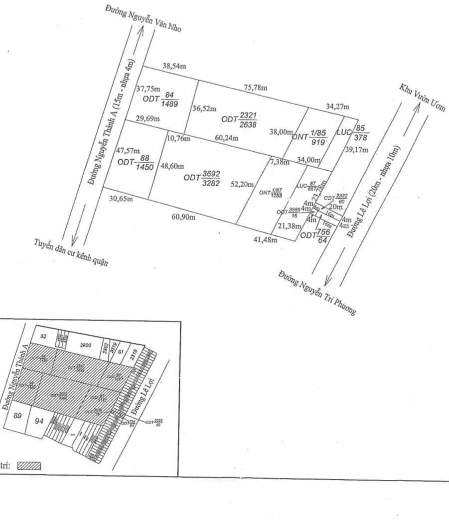 Bán đất P1, TX Kiến tường, DT 12445mv thổ + vườn