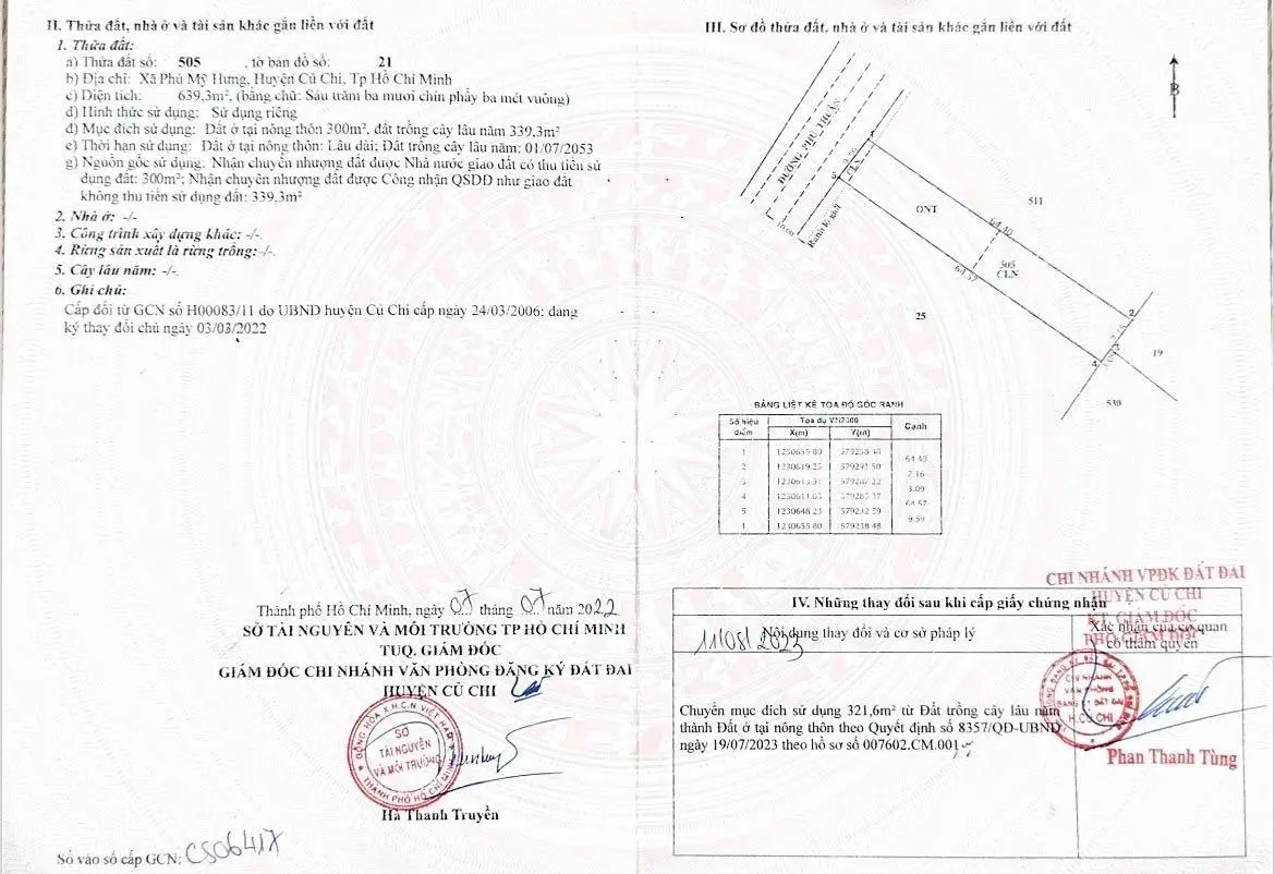 Bán đất 9.6 (nở hậu 10,25)x64m full thổ cư, Phú Thuận trung tâm xã Phú Mỹ Hưng, khu dân cư hiện hữu