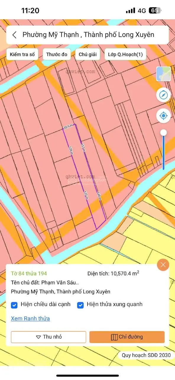 Chính chủ cần bán đất vị trí đắc địa KCN Vàm Cống, P. Mỹ Thạnh, Long Xuyên, An Giang