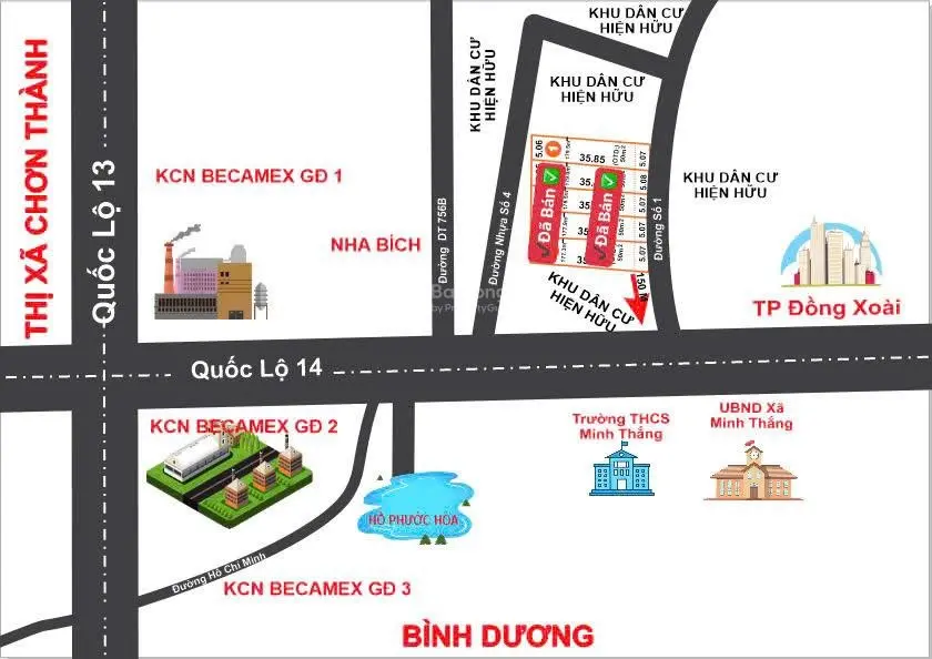 Cần bán lô đất Minh Thắng, TX Chơn Thành - cách QL14 200m