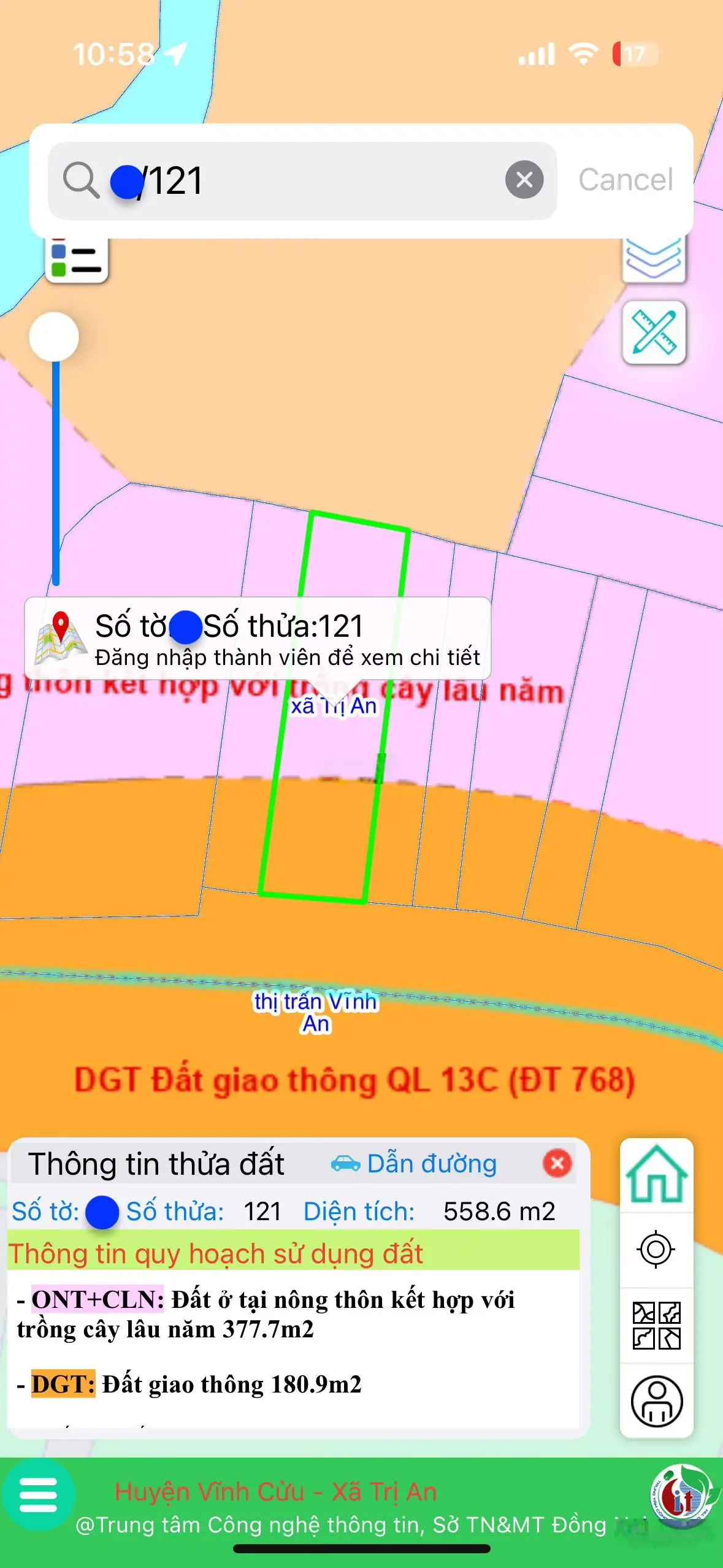 Bán đất mặt tiền Tỉnh Lộ 768, vị trí 1