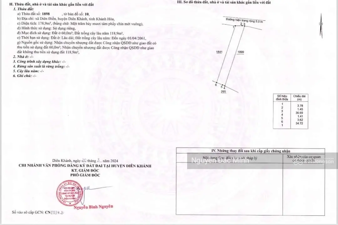 GĐ cần bán 2 lô thuộc xã Diên Điền. Cần tiền bán gấp trong tuần