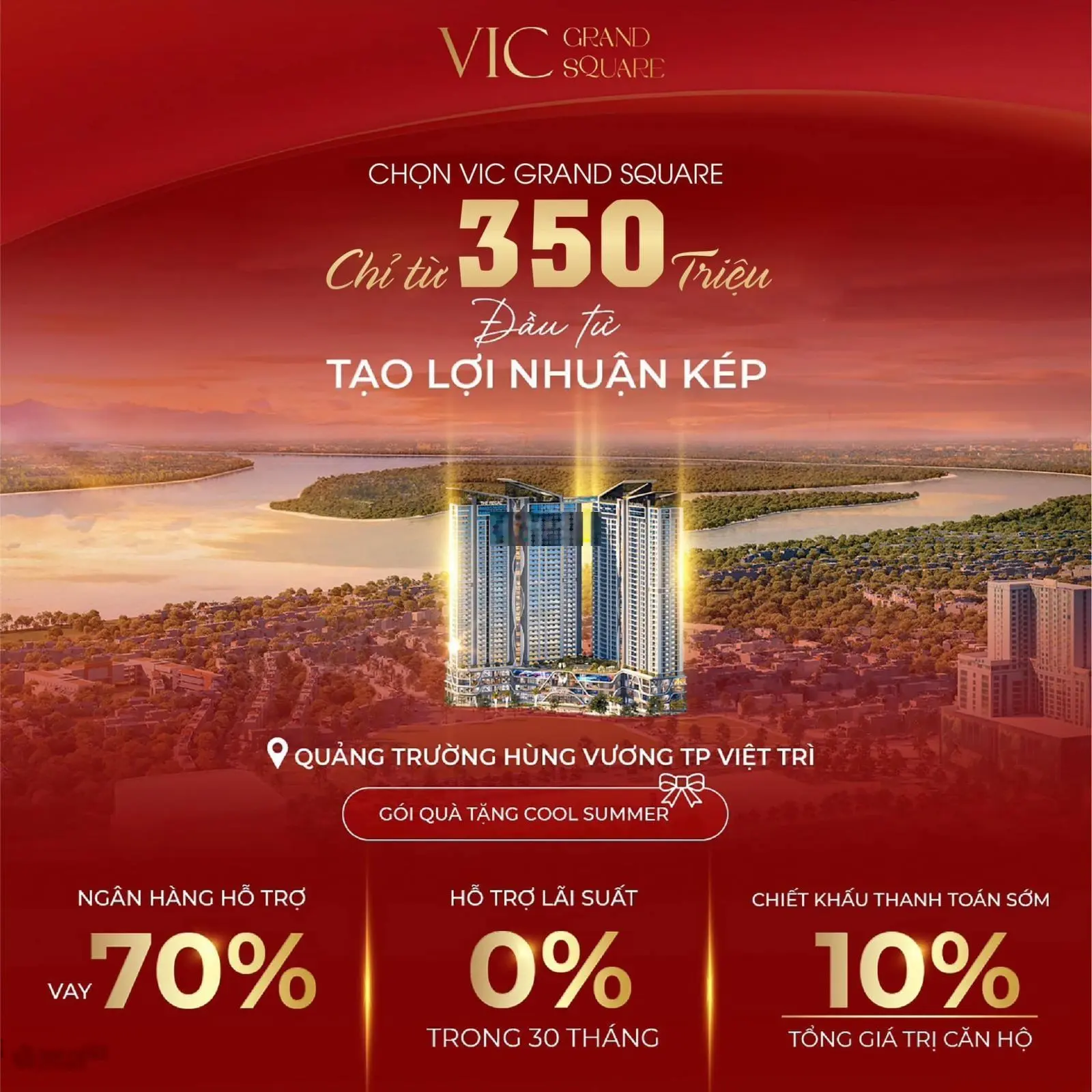 Chỉ Từ 350tr Sở Hữu Ngay Căn Hộ Cao Cấp Việt Trì, Đầu Tư An Toàn Sinh Lợi Nhuận Kép. 0949 040 ***