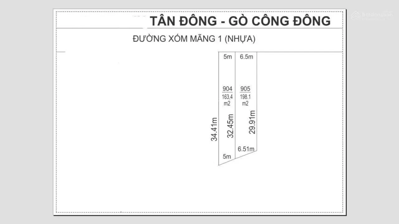 Bán đất tại cầu Bà Trà, xã Tân Đông, Gò Công Đông, Tiền Giang. DT 163,4m2 sổ riêng 440 triệu