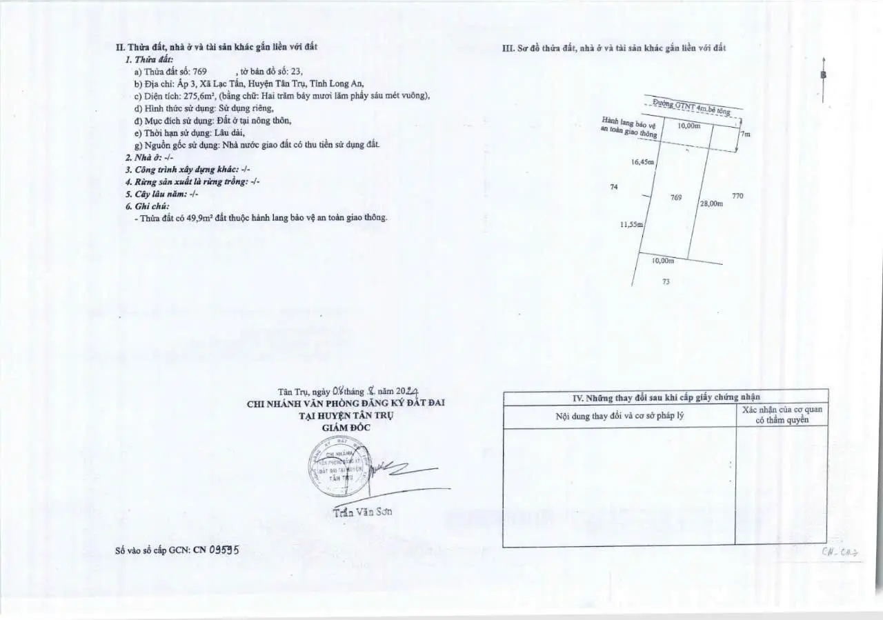 10x28 đất full thổ cư. Giá 830tr còn thương lượng