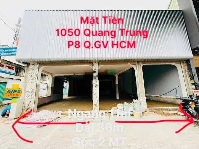 Bán nhà căn góc mặt tiền đẹp (11x36) 1050 QUANG TRUNG p8 Gò Vấp xe ISU