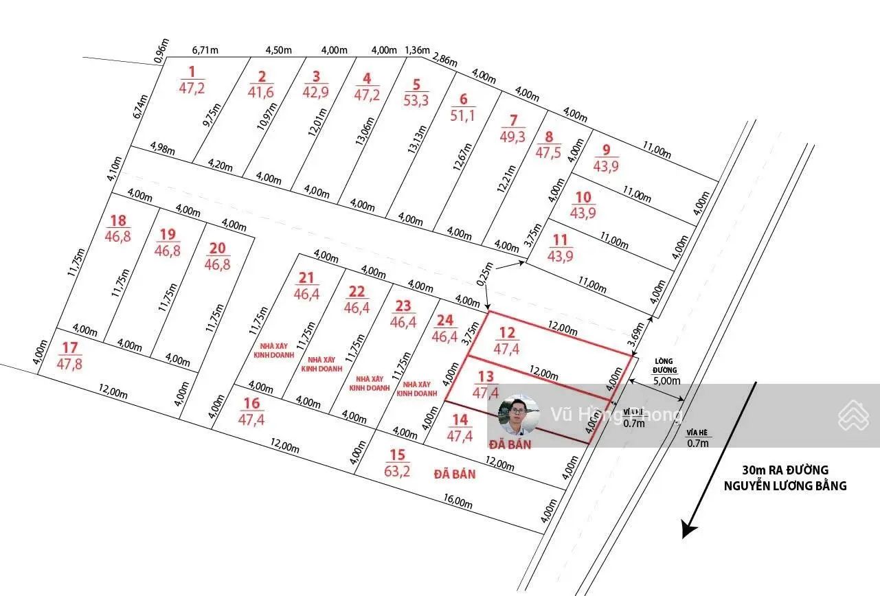 Chỉ từ 1 tỷ sở hữu lô đất 42m2, 53m2, 2 ô tô tránh nhau ở Nguyễn Lương Bằng gần Chiêu Trinh