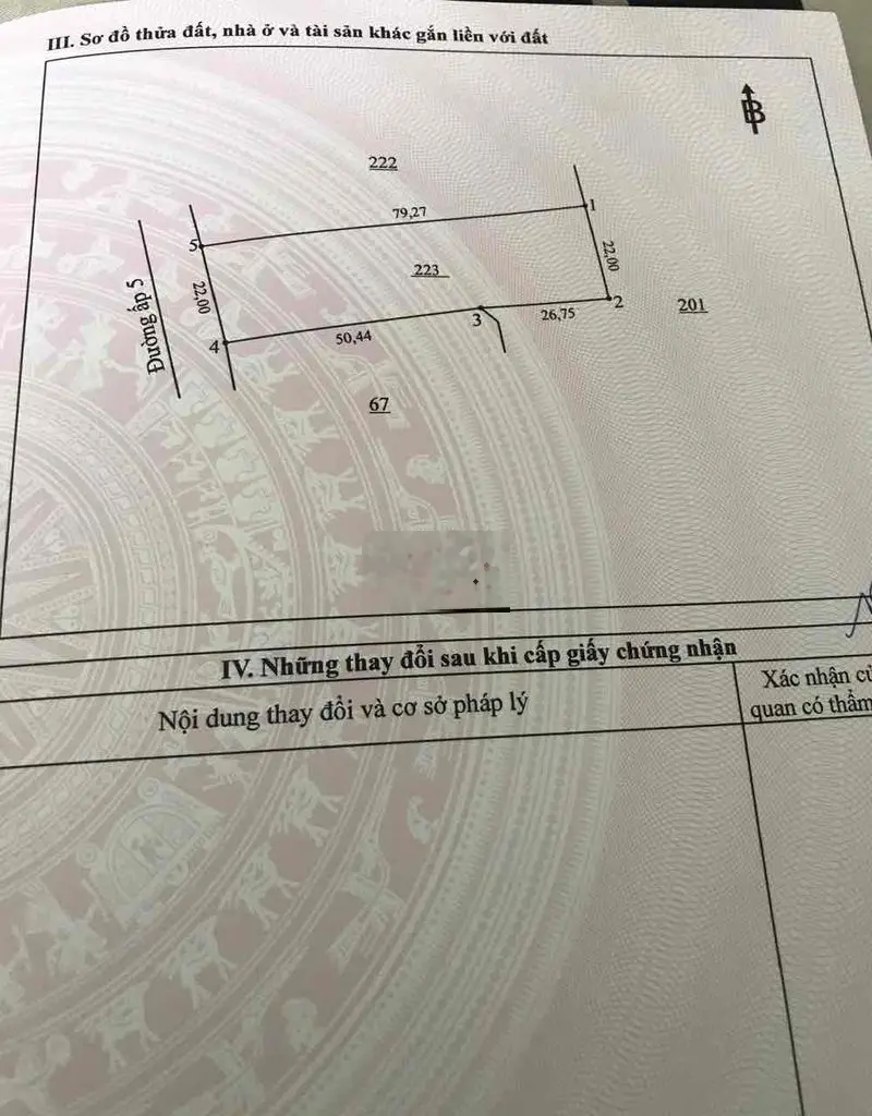 Bán lô đất mặt tiền đường Ấp 5, X.Sông Nhạn, Cẩm Mỹ, Đồng Nai