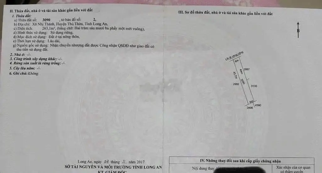 6 x 44. Thích hợp xây nhà trọ.Ngay khu công nghiep hòa bình giá 950tr