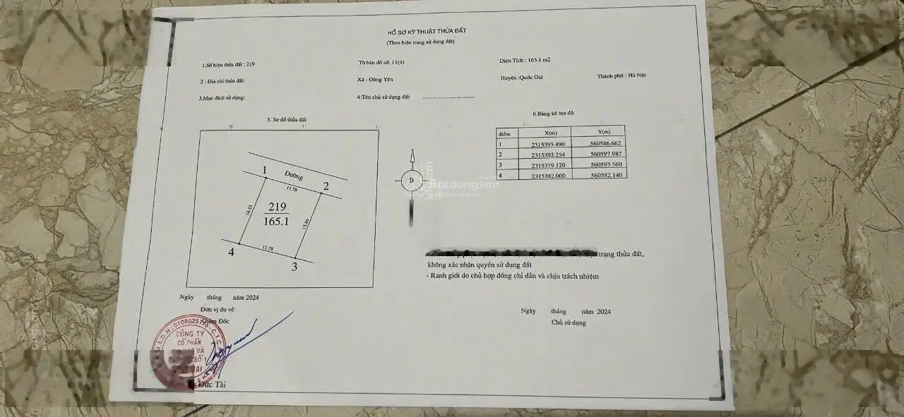 Bán 165m2 thế đất vuông đét 12m mặt tiền đường oto tránh nhau tại Đông Yên, Quốc Oai, HN. Giá 5xxtr