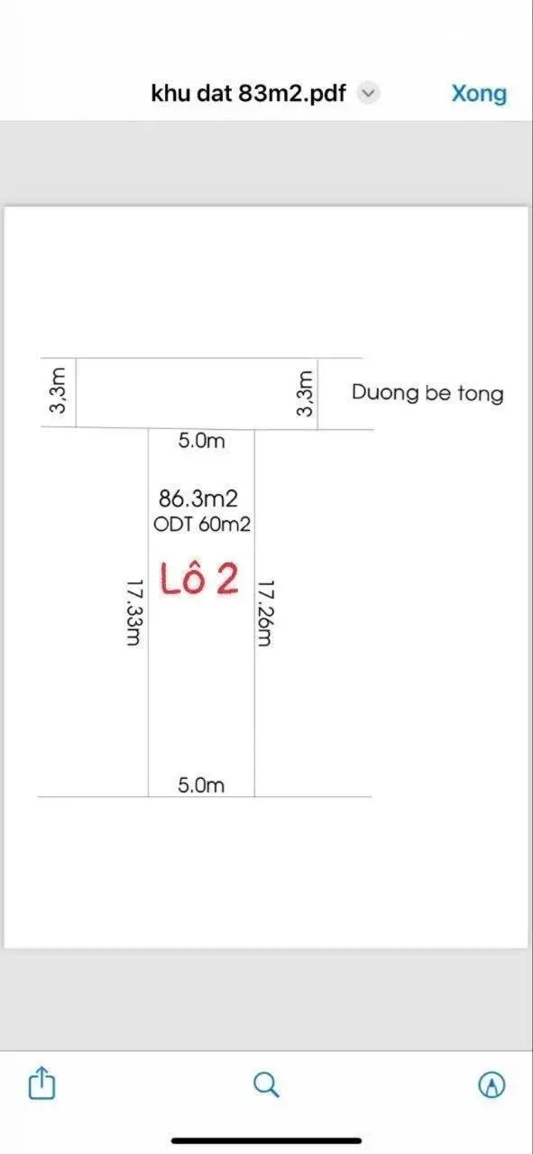 1.15 tỷ - lô đất 5m x 17.5m - cạnh UBND phường Tân An