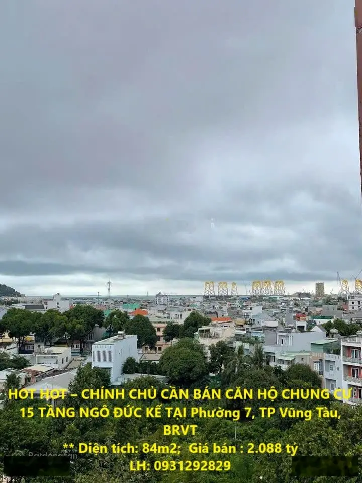 Hot hot chính chủ cần bán căn hộ chung cư 15 tầng ngô đức kế tại phường 7, tp vũng tàu, brvt