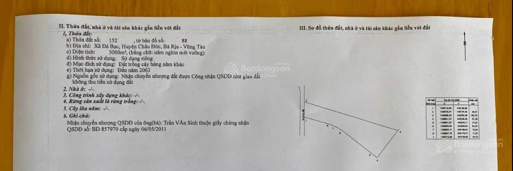 Bán đất 10.000m2 view nhìn ra hồ Đá Bàng thuộc Xã Đá Bạc Châu Đức BRVT