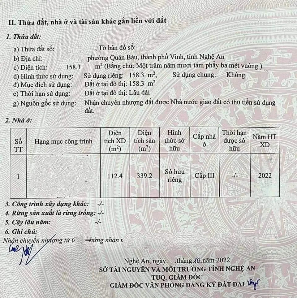 Bán biệt thự lô góc đẹp 3 tầng phường Quán Bàu bìa đỏ cá nhân mới xây thiết kế đẹp