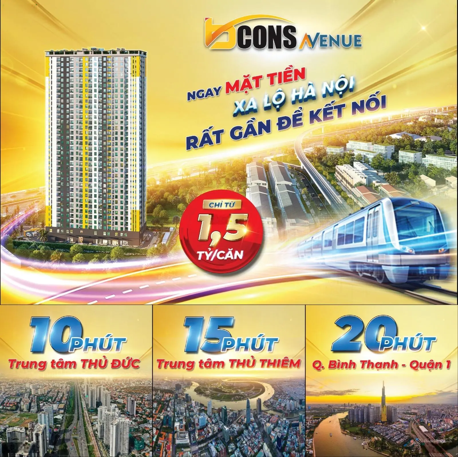 Căn hộ mặt tiền Xa Lộ Hà Nội Bcons Avenue giá từ 1,6 tỷ/căn. TT chỉ 5% nhận ngay chiết khấu 5,6%