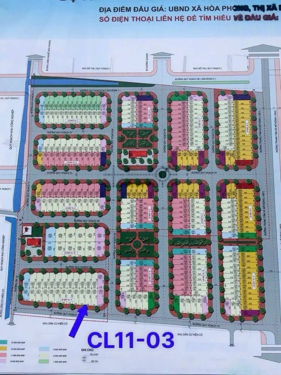 Bán đất giãn dân xã Hoà Phong diện tích 100,5 m2 mặt tiền 6 m