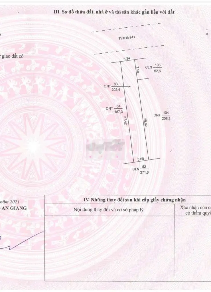 Nền mặt tiền TL941 thuộc Vĩnh Hanh, Châu Thành , AG