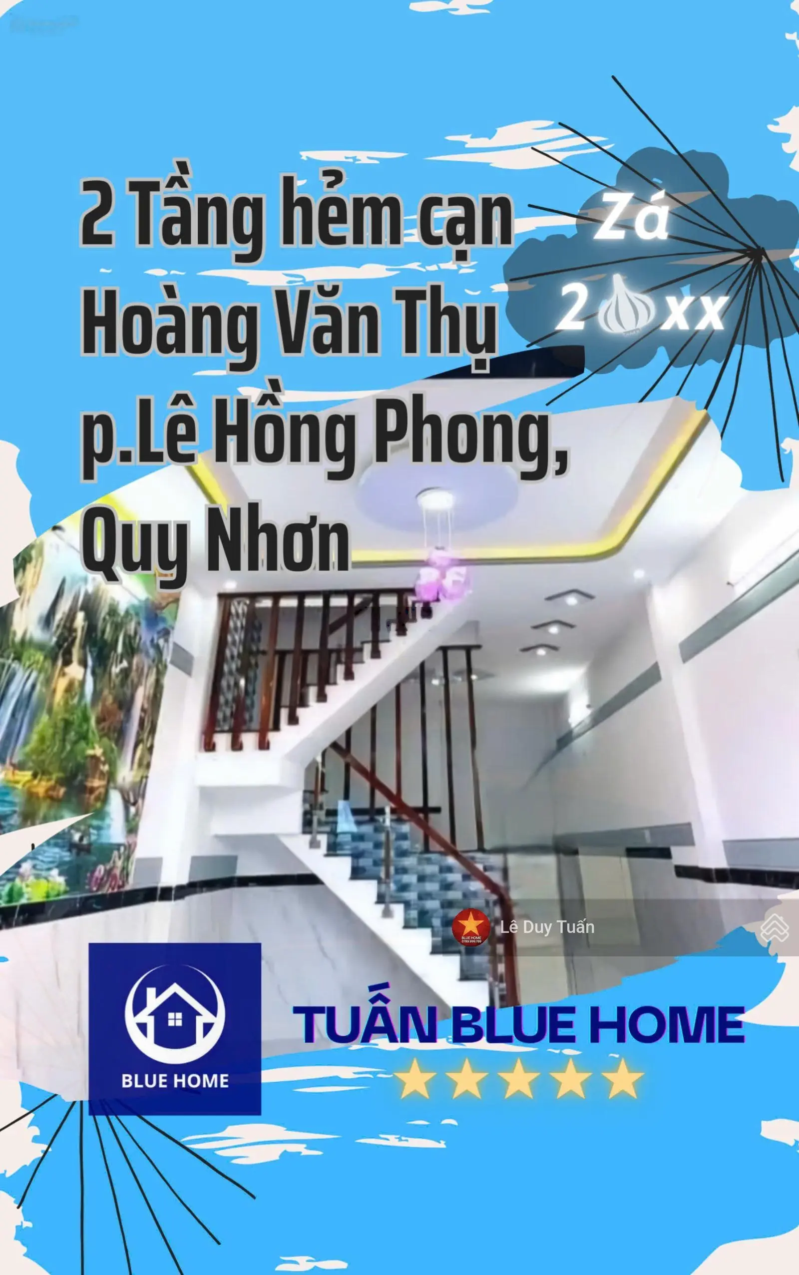 Bán nhà 2 Tầng mới hẻm cạn Hoàng Văn Thụ, Phường Lê Hồng Phong, Quy Nhơn 2ty2x