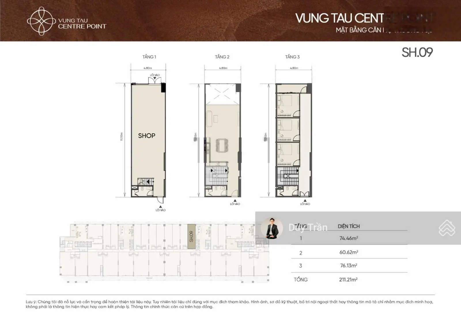 Bán shophouse tại Vũng Tàu Centre Point, giá ưu đãi chỉ với 50 triệu / m2, diện tích 404 m2, 3 tầng