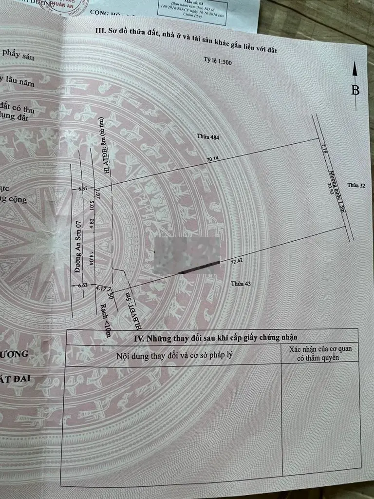 Đất An Sơn 07 Thuận An giá 12tr/m2 mặt tiền đẹp bán giá cắt lỗ